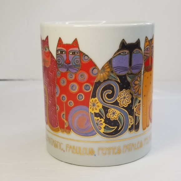 1993 Laurel Burch Artistic Mug Collection-Feline Family Portrait - Picture 2 of 9